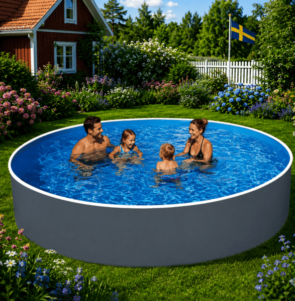 Pool rund 1,07 m hög