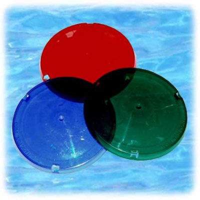 Färgade glas/poolbelysning