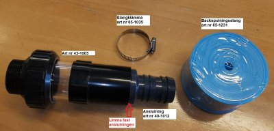Zoom bild av Backspolningsslang 7,6 m (38 mm)