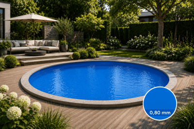 Zoom bild av POOL LINER för rund pool » 5,0 m Ø 1,50 hög tjocklek 0,80 mm