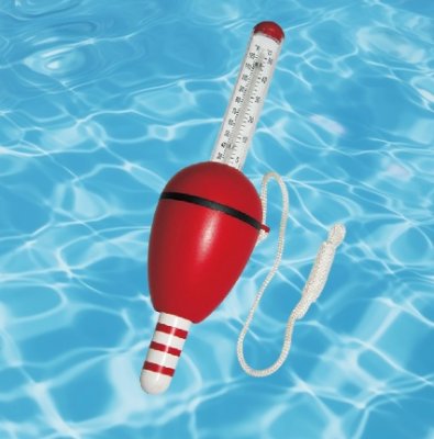 Zoom bild av Pool-termometer Fisk flöte röd