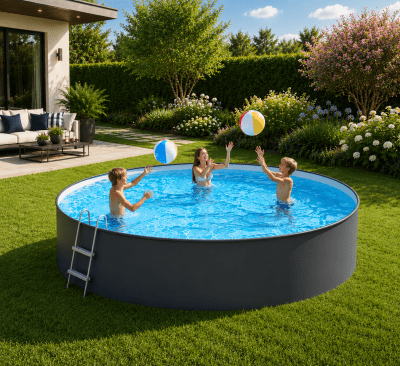 Zoom bild av Pool 0,90m hög Diameter 3,60 Primastarpool